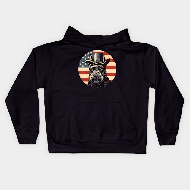 Patriotic Scottish Terrier Kids Hoodie by NatashaCuteShop